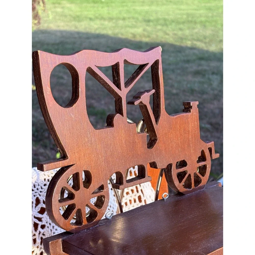 Vintage Wooden Wall Shelf Antique Car Trinket  10